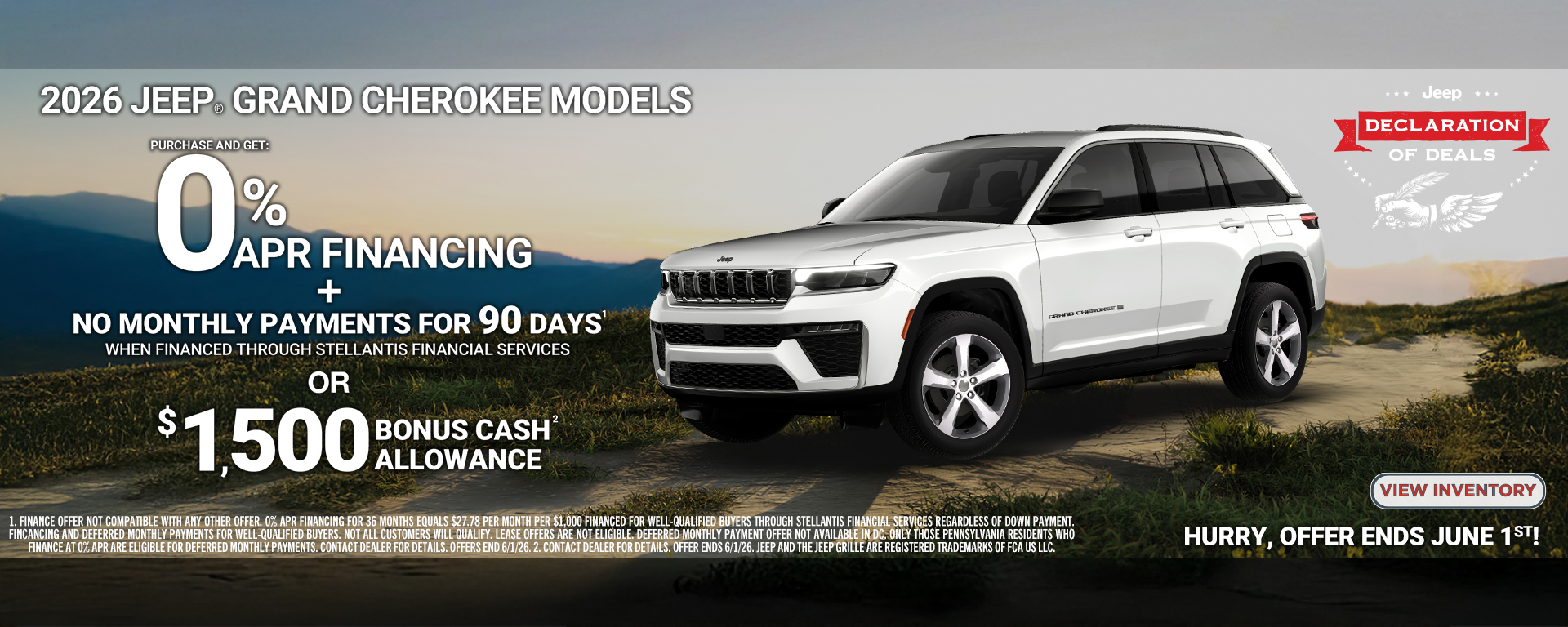Special offer on    0% Financing on 2026 Jeep Grand Cherokee